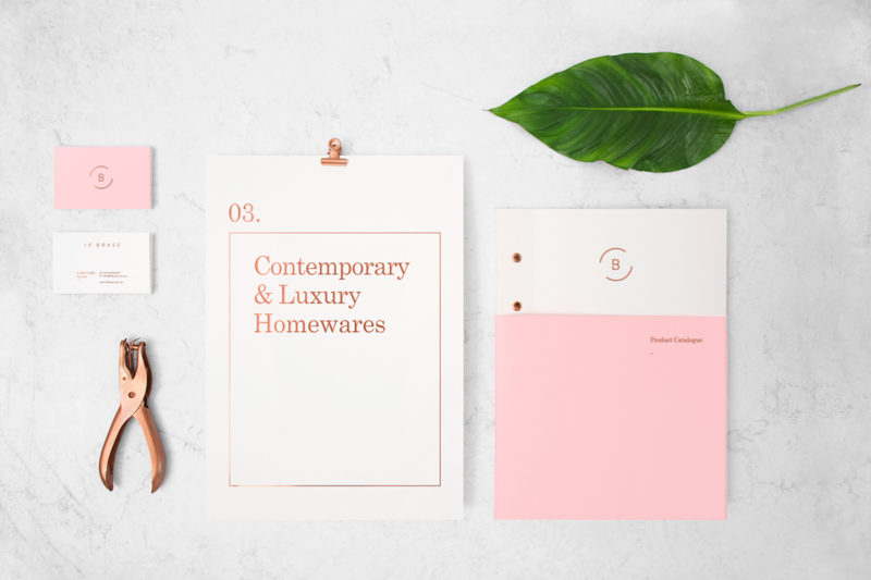 sleek branding for homeware brand le brass