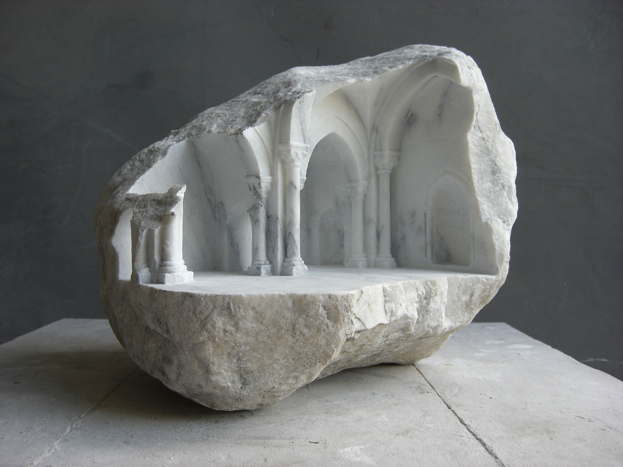 Matthew Simmonds Carves Amazing Architecture out of Stone and Marble