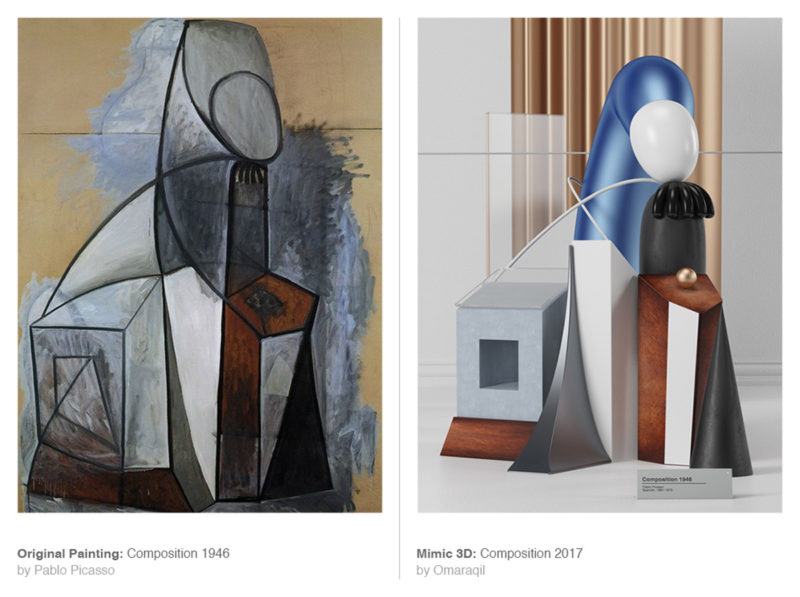 d illustrations mimic pablo picasso