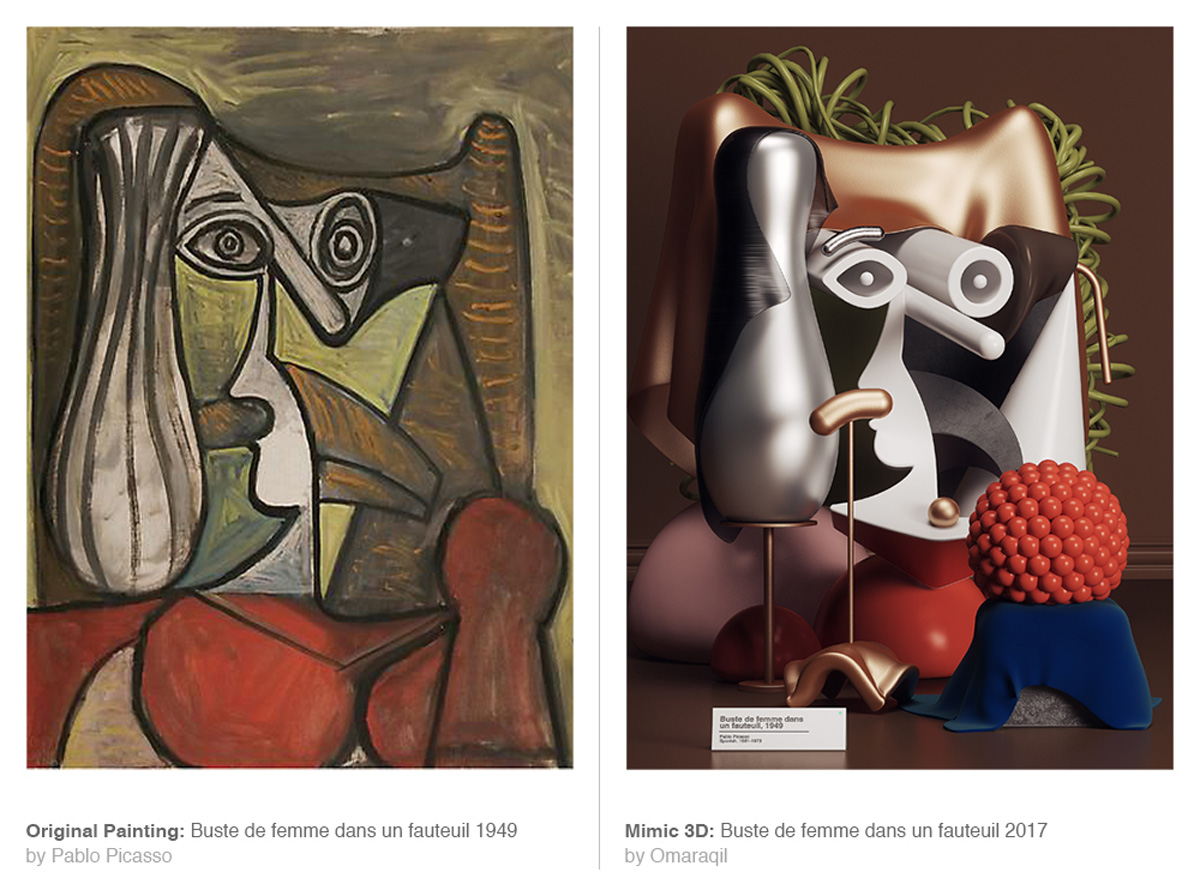 d illustrations mimic pablo picasso