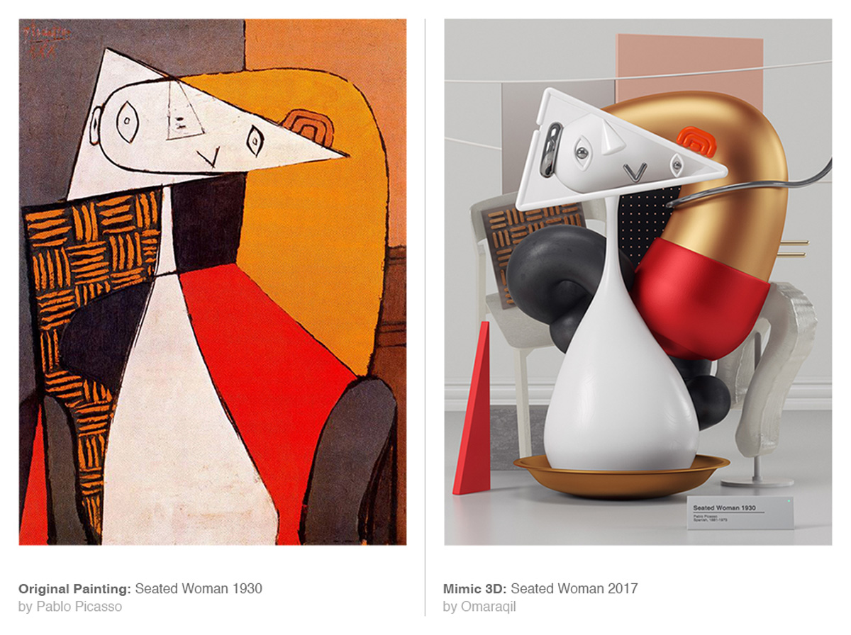 d illustrations mimic pablo picasso