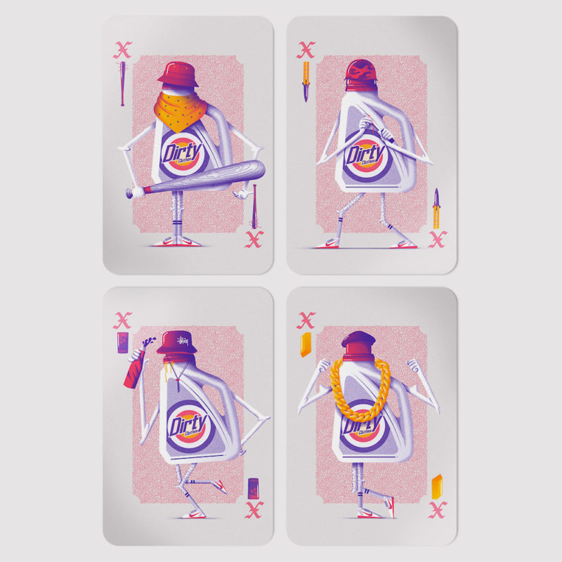 graphic playing cards gang by ropa sucia