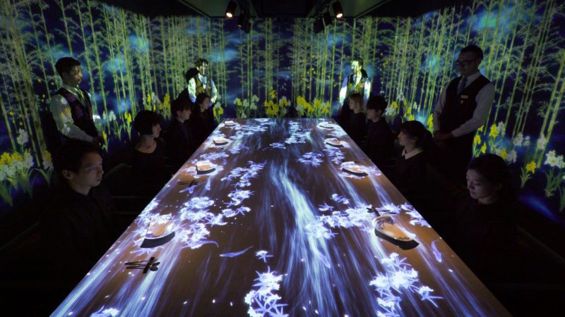 interactive dining experience at tokyo sagaya by teamlab