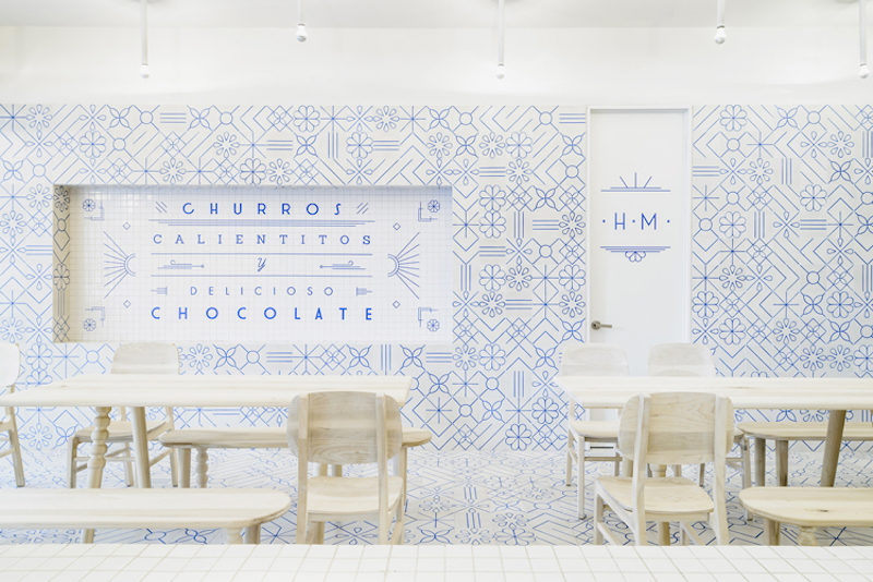 heavenly white and blue churreria el moro in mexico city
