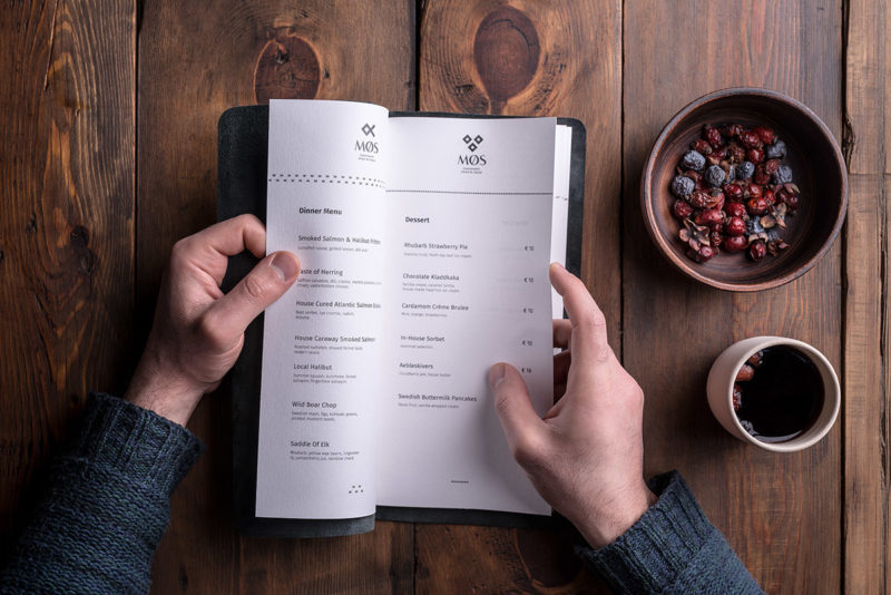 rustic branding for MOS nordic restaurant