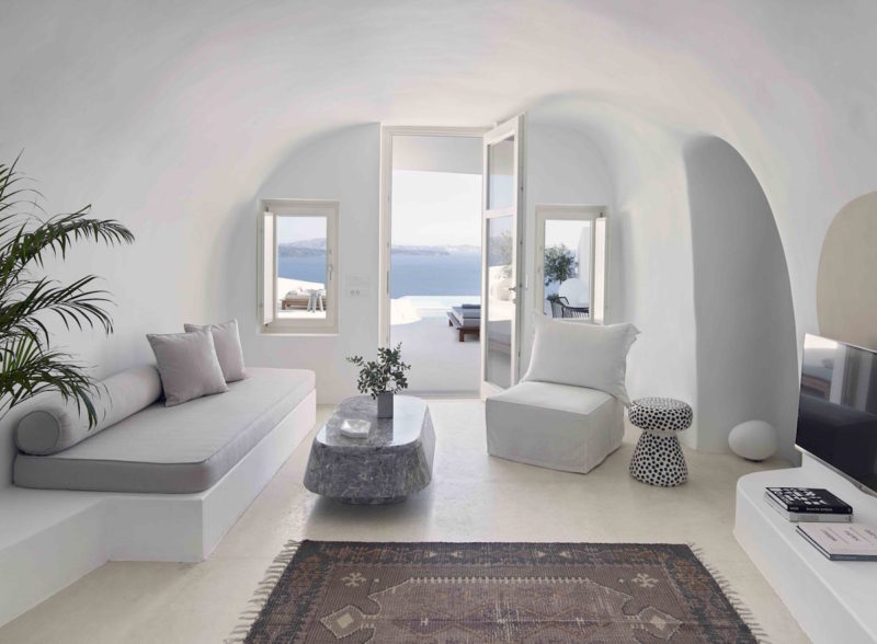 ascetic cave house in santorini