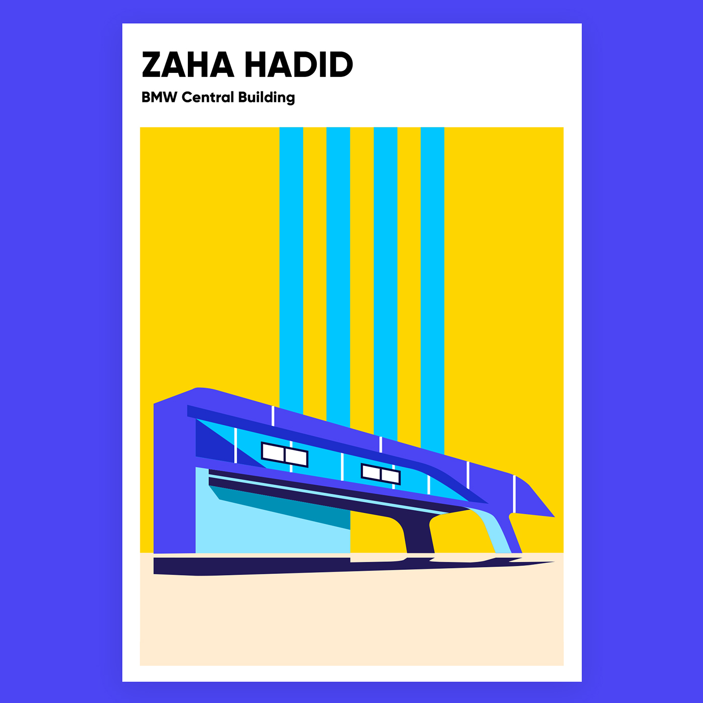 Zaha Hadid buildings poster series by Anastasia Bakusheva
