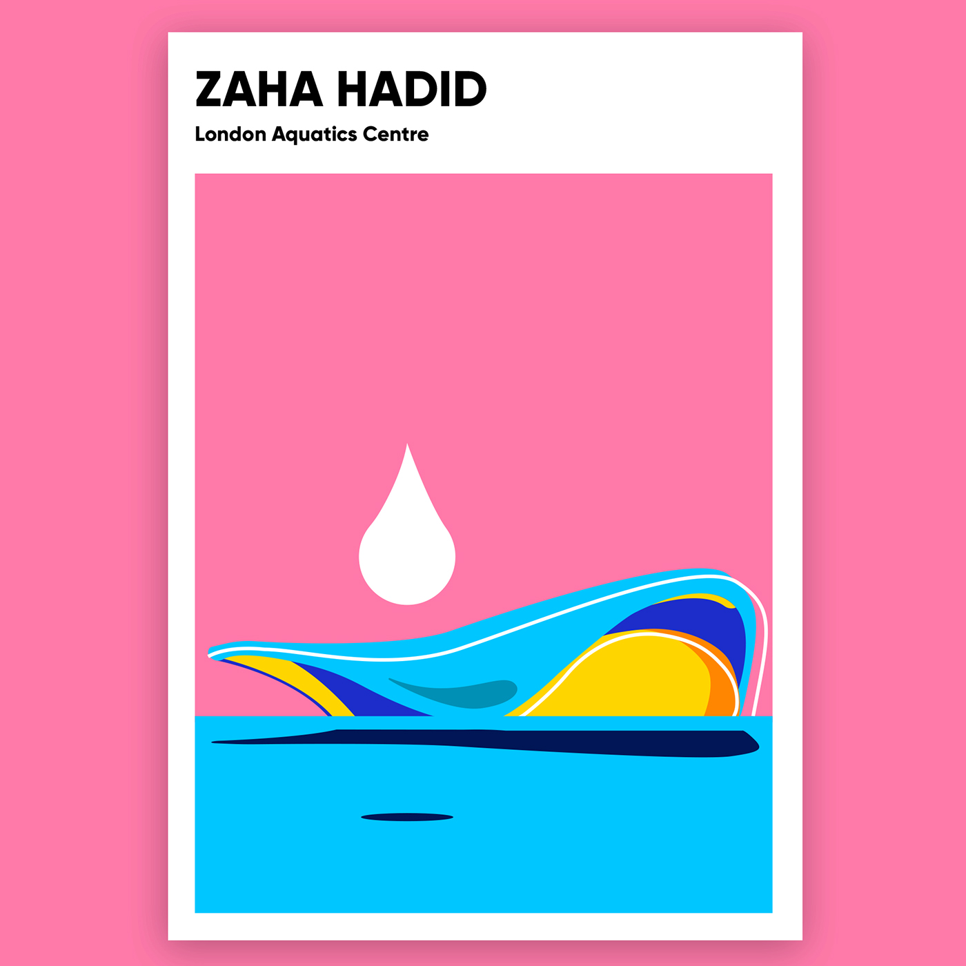 Zaha Hadid buildings poster series by Anastasia Bakusheva