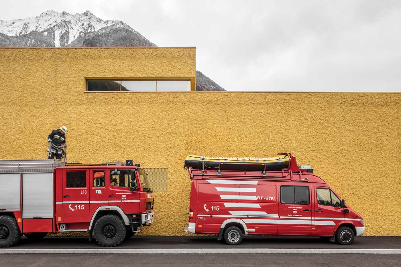 pedevilla architects fire station italy