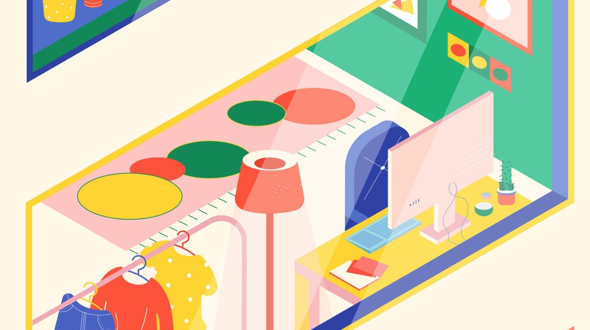 isometric house angela chan illustrations