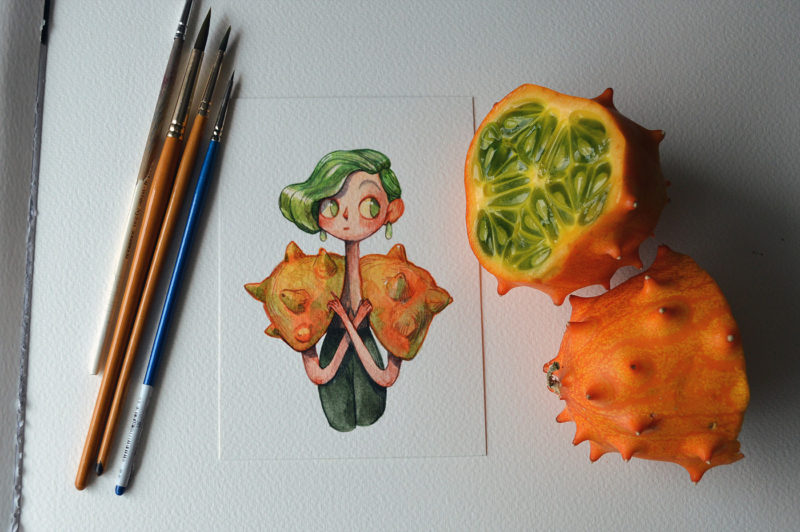 marija tiurina fruit characters illustrations