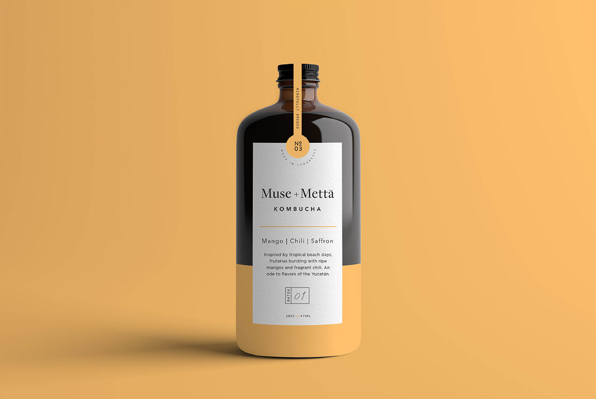 muse metta kombucha brand identity by kati forner