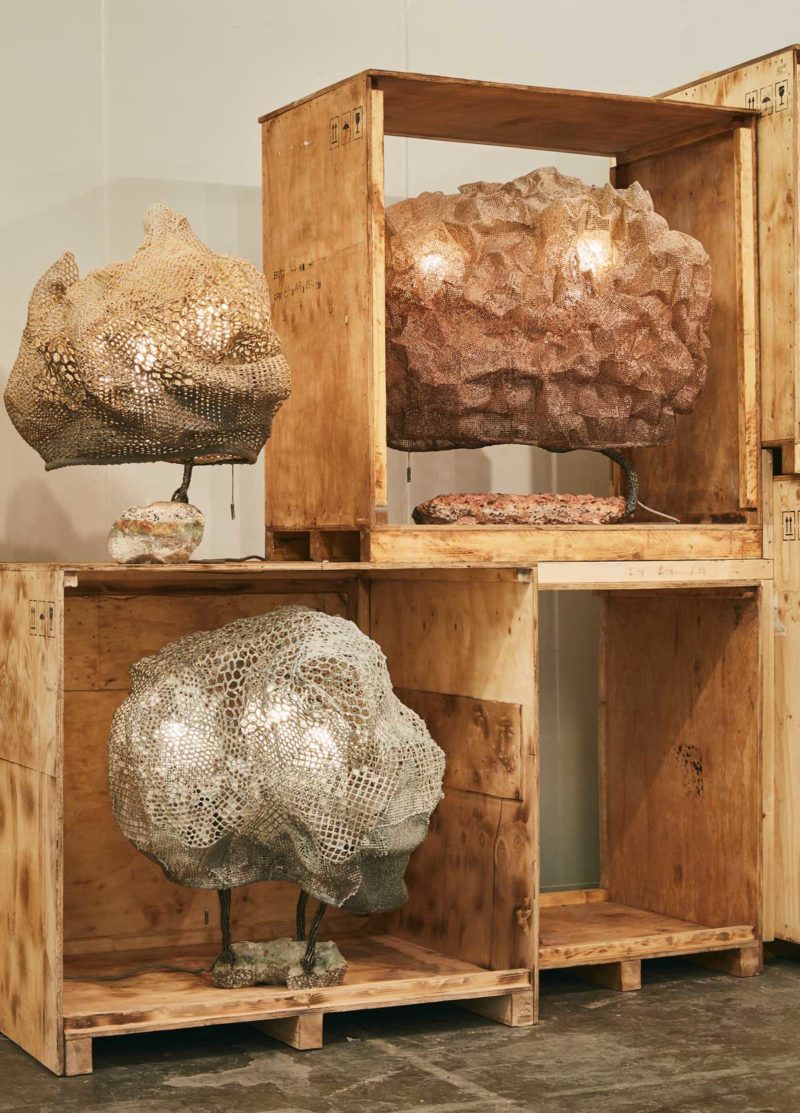 nacho carbonell stunning sculptural lamps at the armory