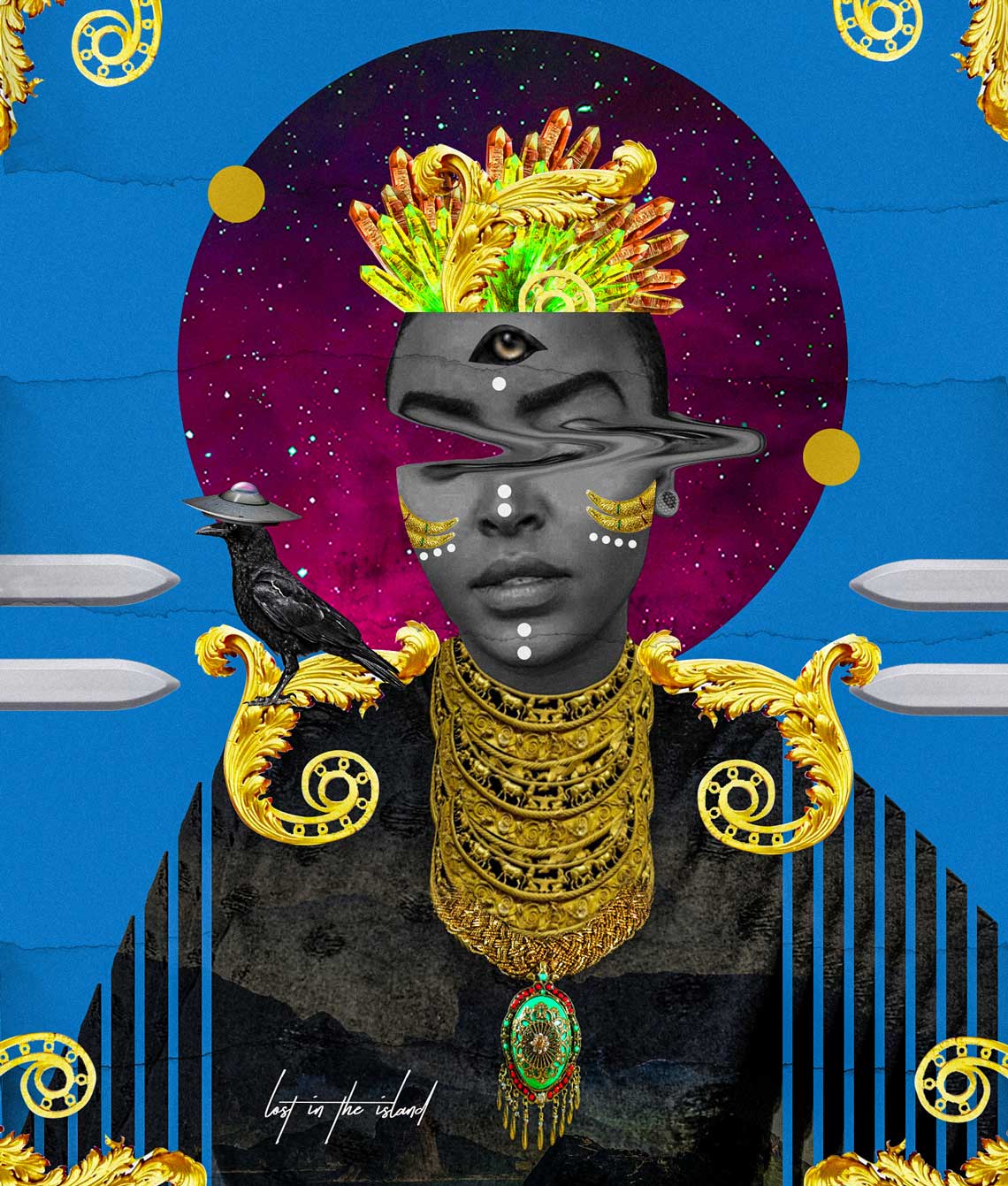 afrofuturism collages of kaylan m