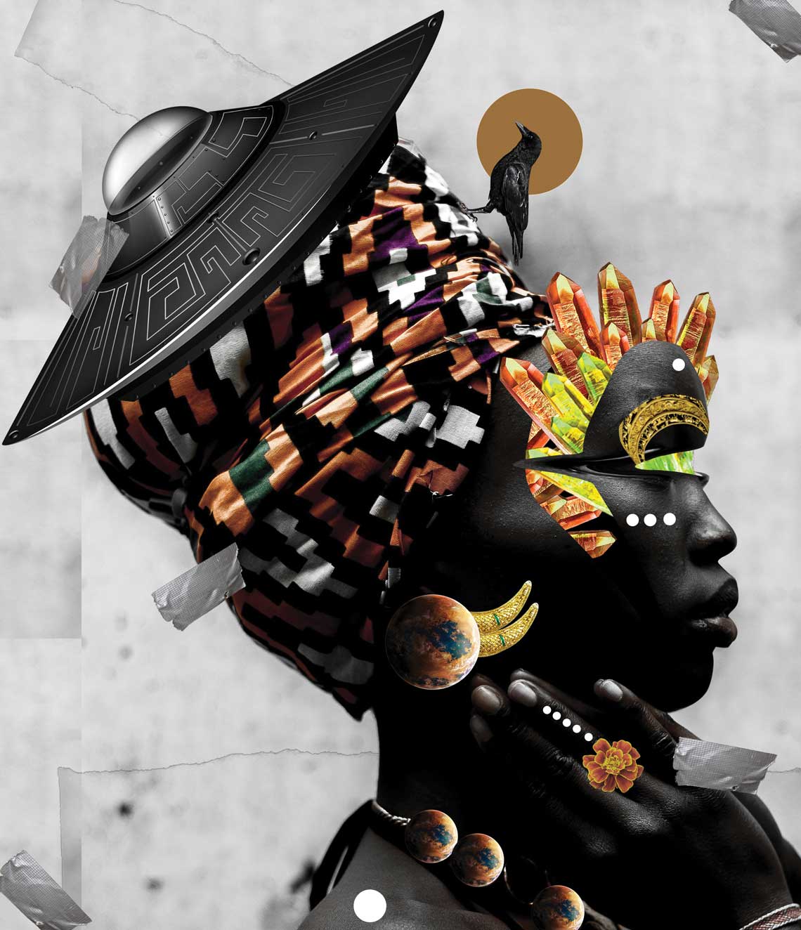 afrofuturism collages of kaylan m