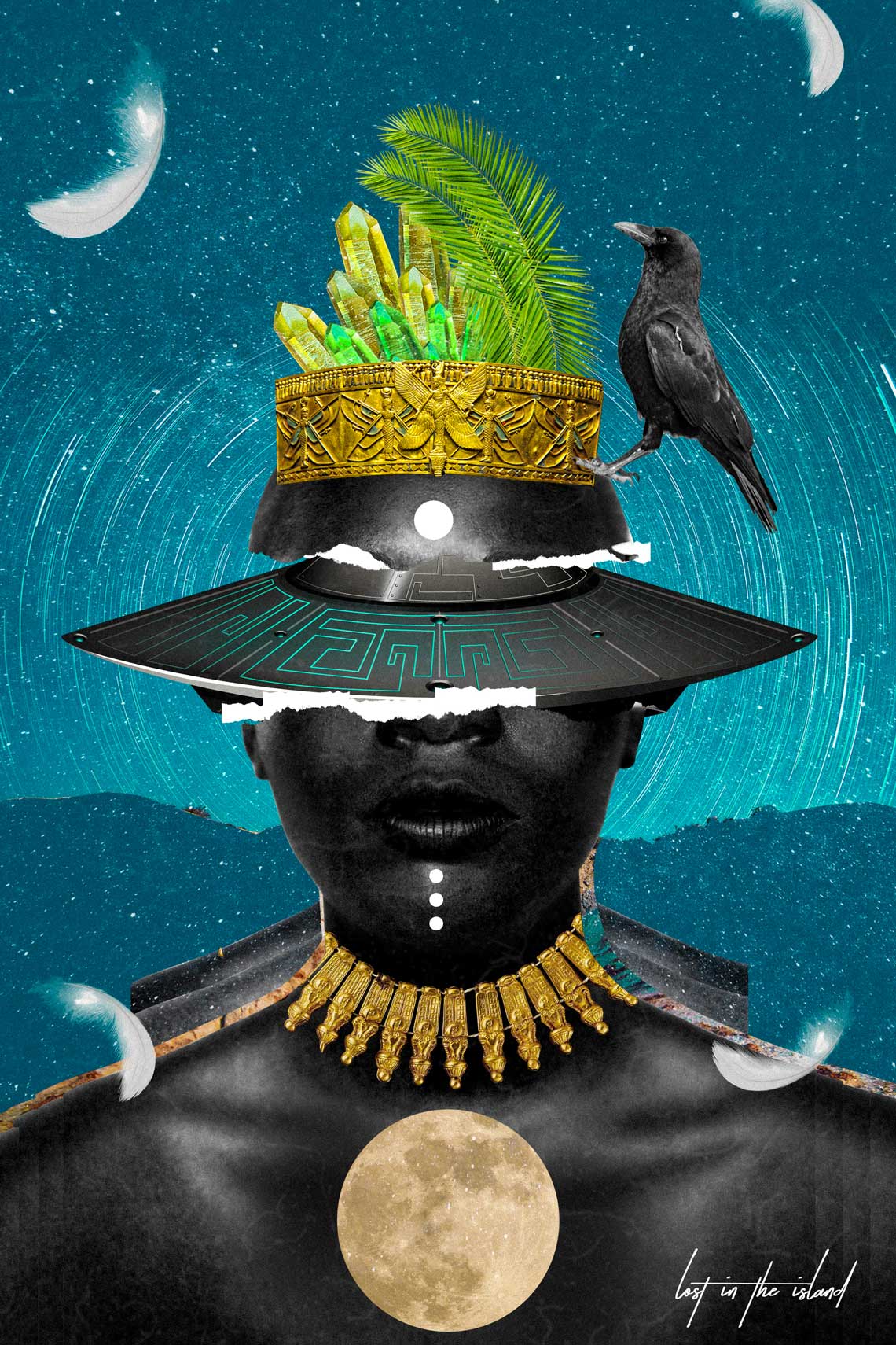 afrofuturism collages of kaylan m