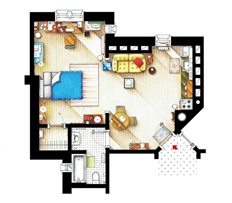 Hand Drawn Floor Plans Of Popular Tv Shows Trendland Online