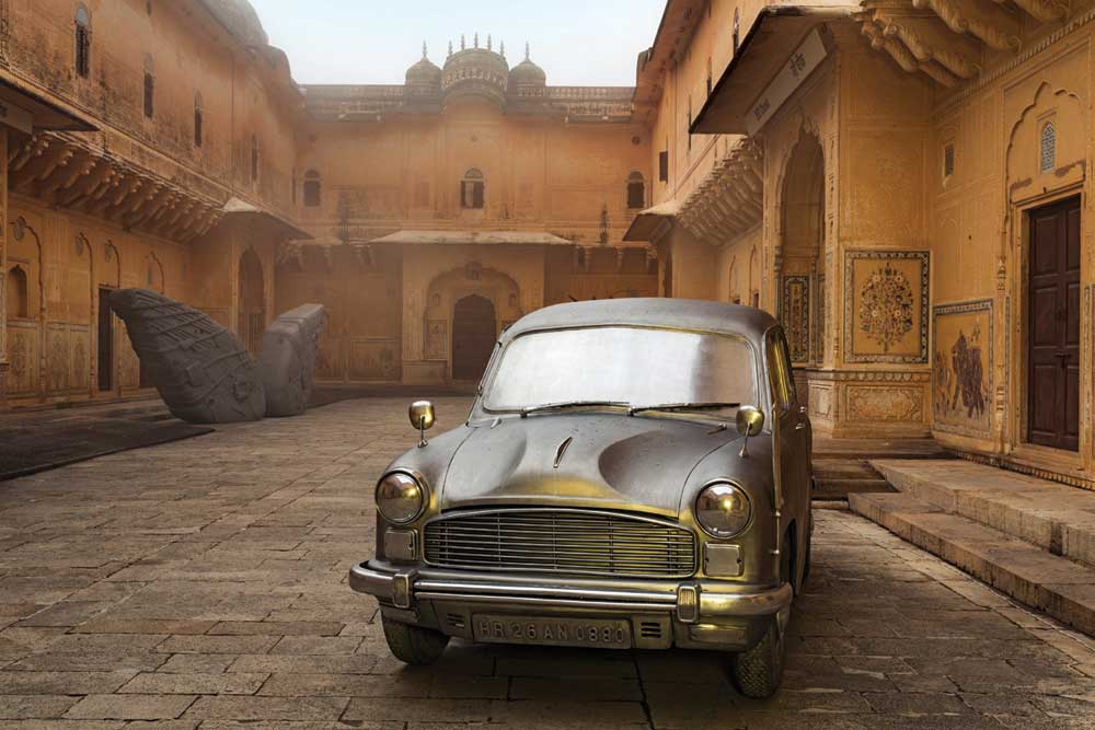 the sculpture park exhibition at the madhavendra palace india