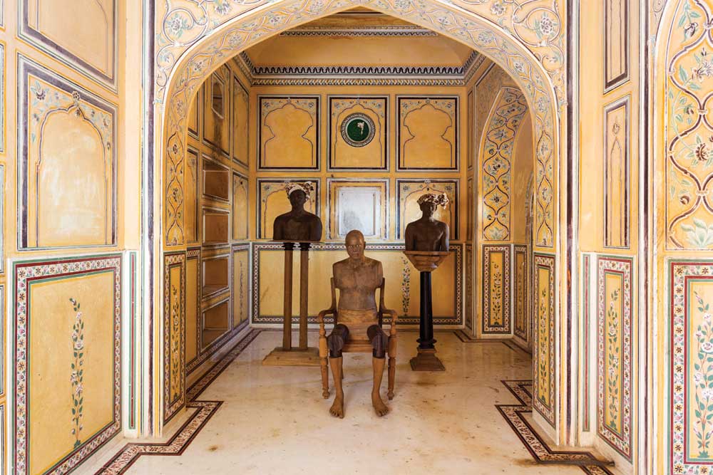 the sculpture park exhibition at the madhavendra palace india