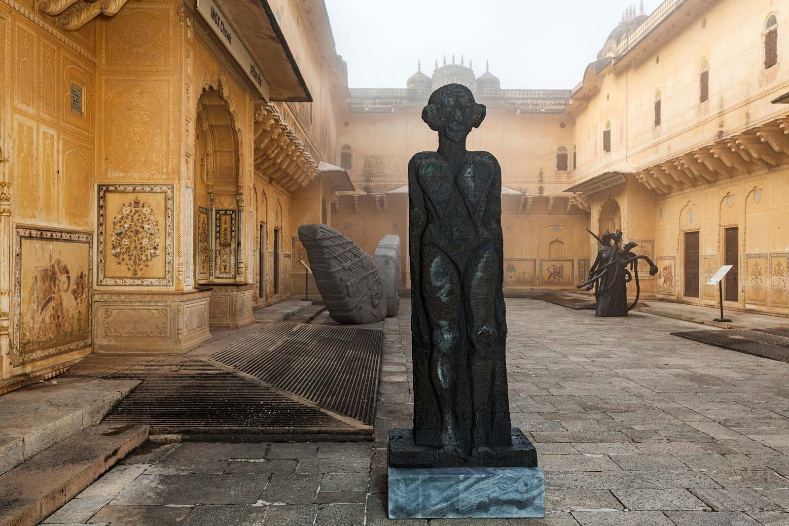 the sculpture park exhibition at the madhavendra palace india