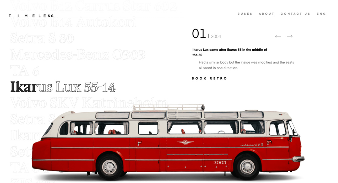 timeless buses website