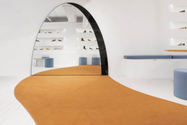 gray matters minimalist showroom by bower studios brooklyn