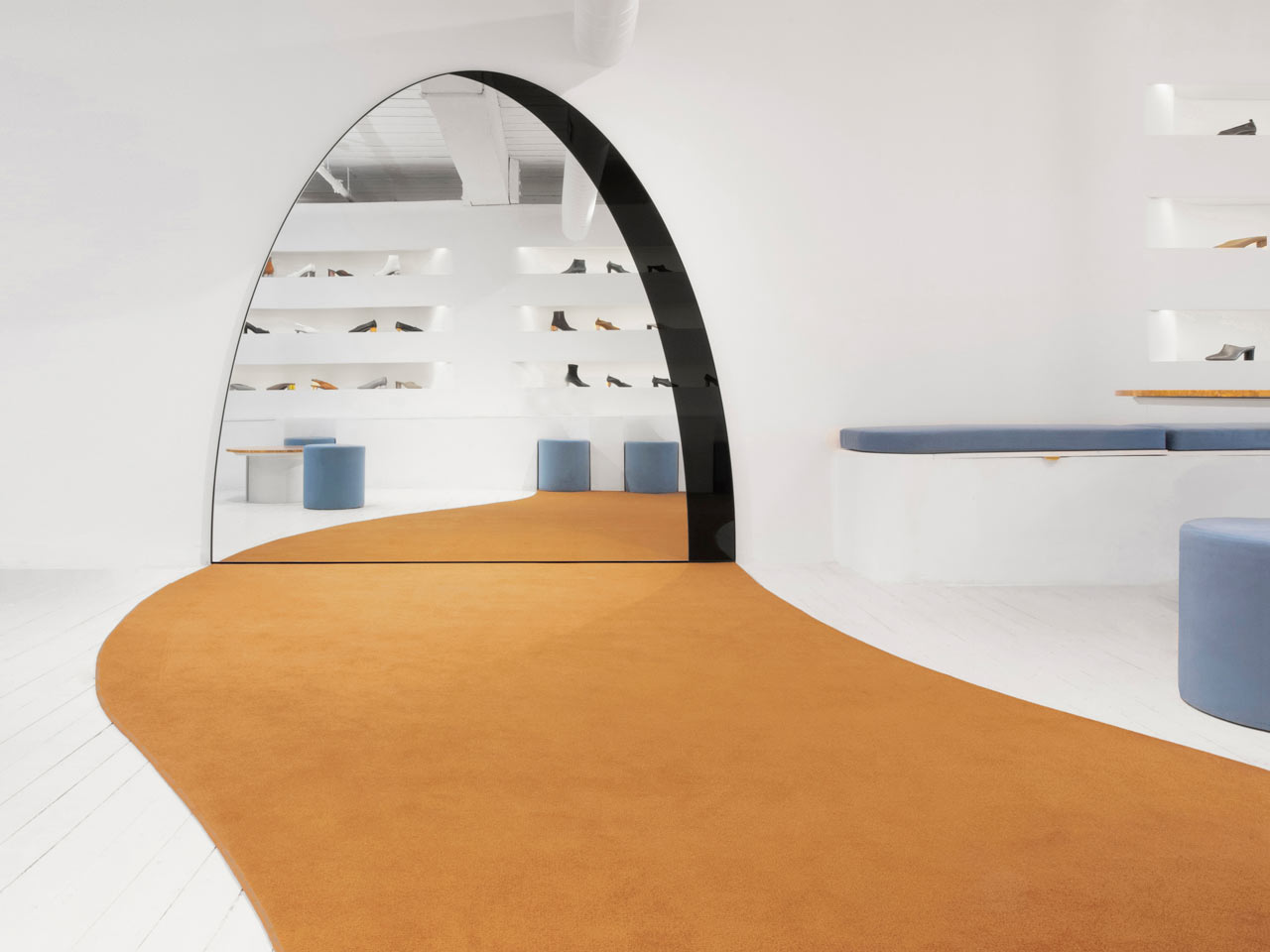 gray matters minimalist showroom by bower studios brooklyn