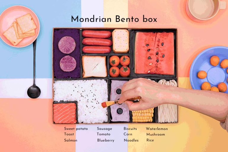 mondrian bento box food still life lenovo thinkpad yum tang