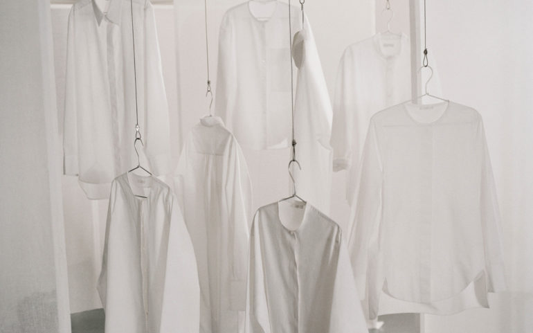 White & Aqua Sheer Halter Shirt – Garment Architect