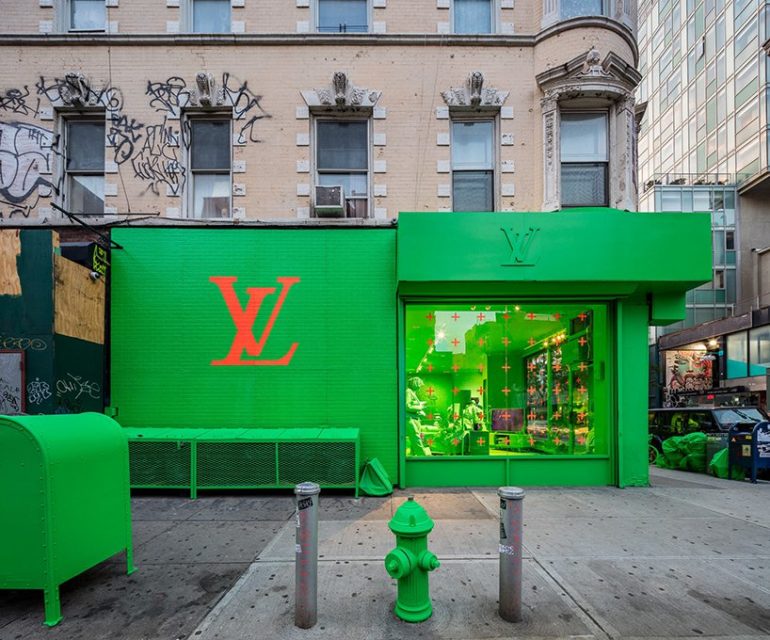 Louis Vuitton's Neon Green Pop-up Space [New York]