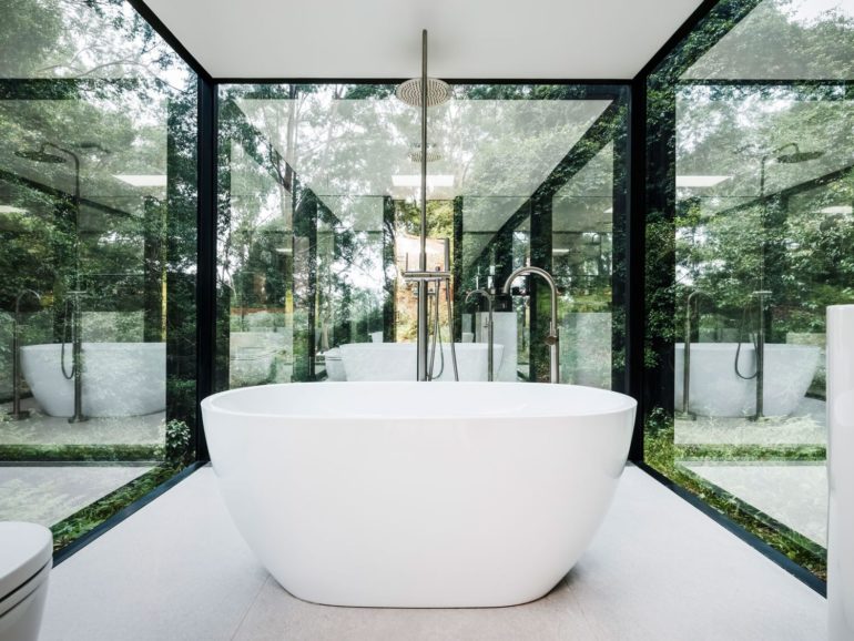 mirror outhouse by madeleine blanchfield architects