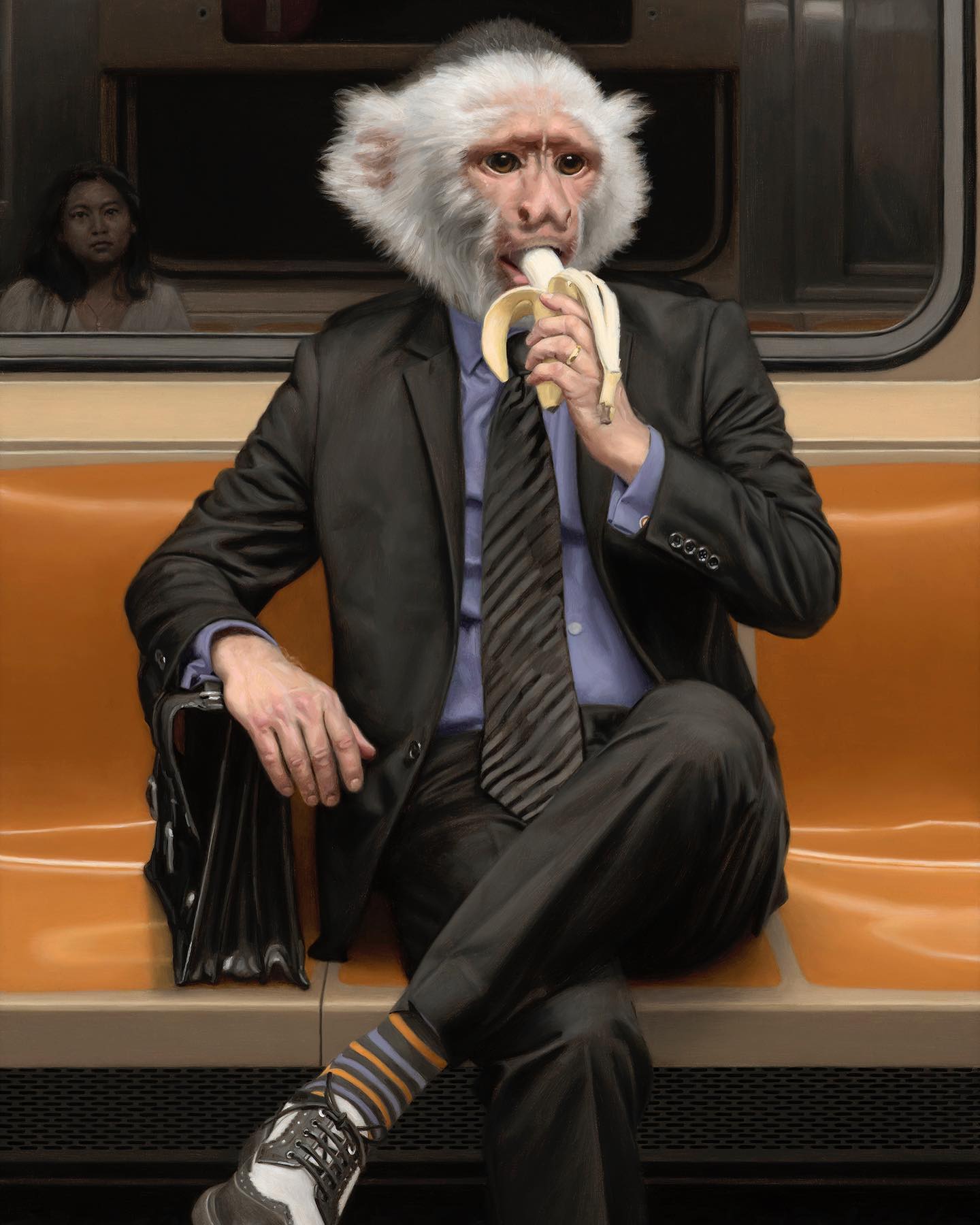 matthew grabelsky animal new york subway painting portraits