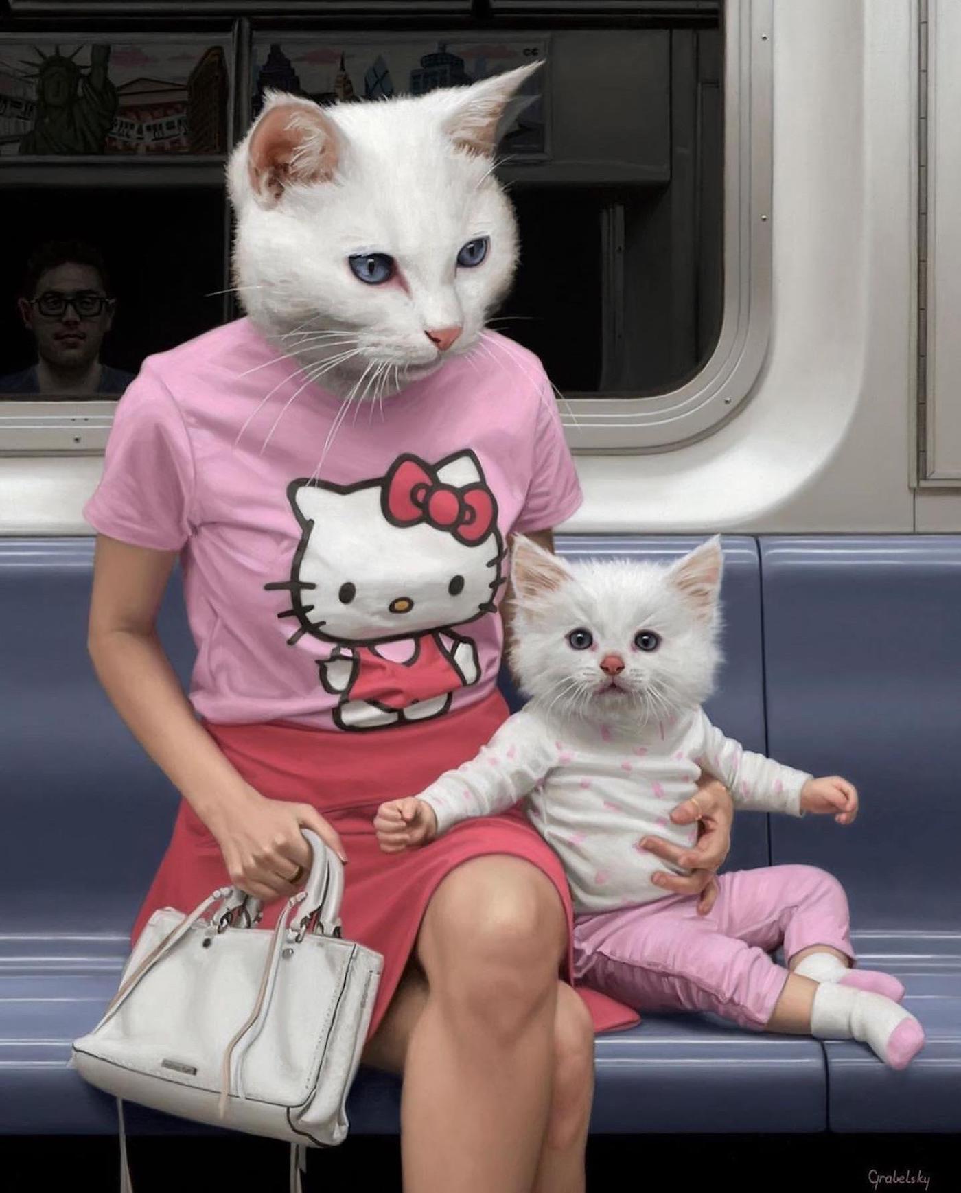 matthew grabelsky animal new york subway painting portraits