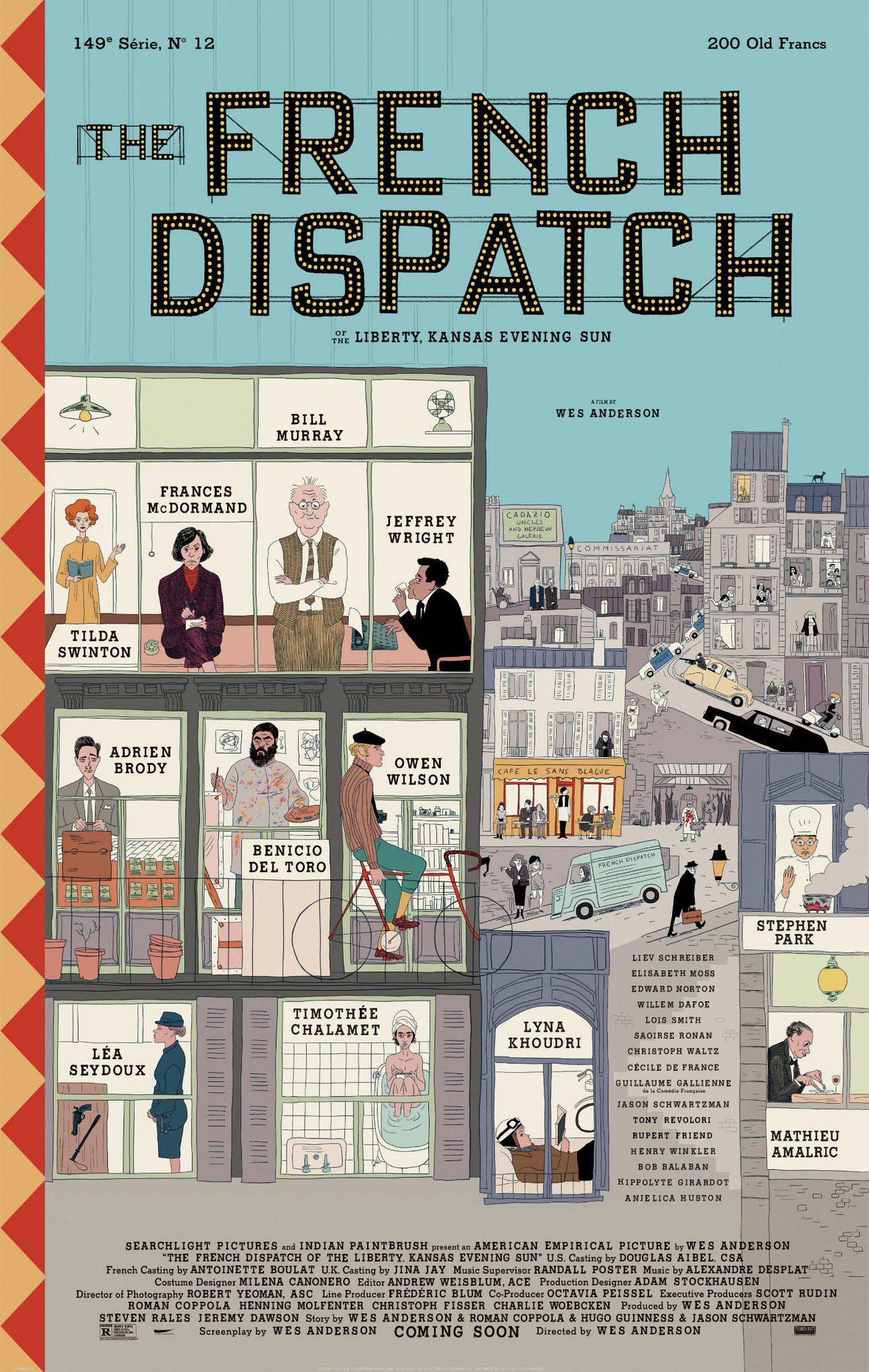 wes anderson movie the french dispatch poster