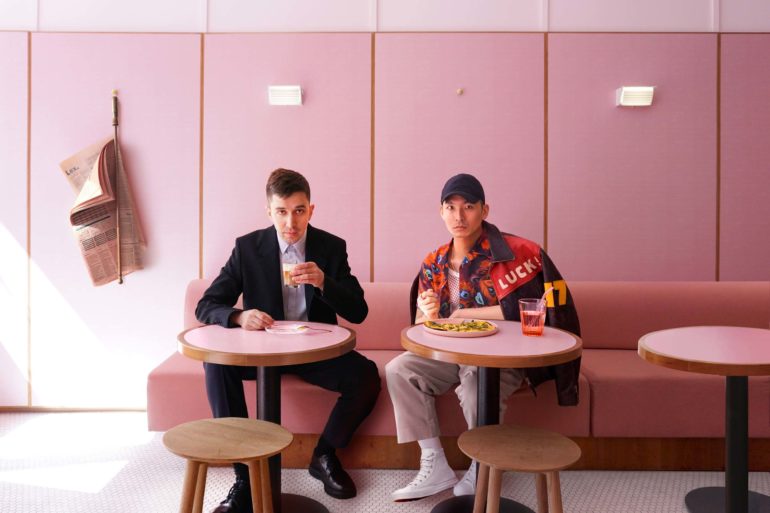 A pink Formica cafe by Child Studio