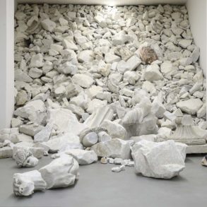 Fabio Viale Marble Installation at Galleria Poggiali