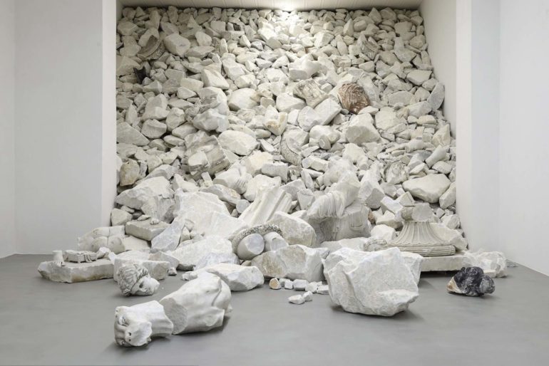 Fabio Viale Marble Installation at Galleria Poggiali