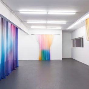 Justin Morin’s printed silk installations