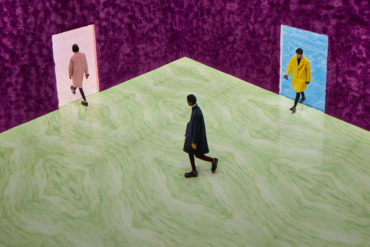 Rem koolhaas+AMO designed the showspace for Prada’s FW21 menswear